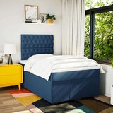 vidaXL Box spring postelja z vzmetnico moder 120x200 cm blago, (21304598) | Shoptok.si