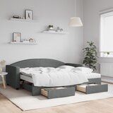  Dnevni krevet na razvlačenje tamnosivi 90 x 190 cm od tkanine | shoptok.hr