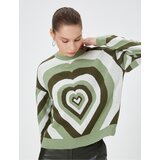 Koton Knitwear Sweater With Heart Multicolored Long Sleeved Crew Neck. | shoptok.hr