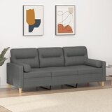 vidaXL Kavč trosed z blazinami temno siv 180 cm blago Cene