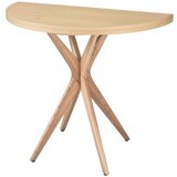 Ragaba Okrogla raztegljiva jedilna miza z mizno ploščo v jesenovem dekorju 45x90 cm Jubi – Cene