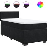 vidaXL Box spring postelja z vzmetnico črna 100x200 cm žamet, (21307076) Cene
