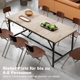  Blagovaonski stol za 6-8 osoba. Moderni pravokutni kuhinjski stol s drvenim izgledom 180 x 80 x 75 5 cm prirodni. | shoptok.hr