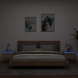 vidaXL Stenska nočna omarica z LED lučkami 2 kosa sonoma hrast Cene