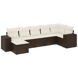  7-dijelni set vrtnih sofa od poliratana s jastucima smeđi | shoptok.hr