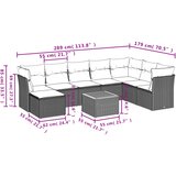  9-dijelni set vrtnih sofa s jastucima crni od poliratana | shoptok.hr