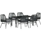  Set od 7 vrtnih stolica s jastučićima Crni Poli ratan | shoptok.hr