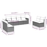  8-dijelni set vrtnih sofa s jastucima smeđi od poliratana | shoptok.hr