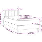 Box Spring krevet s madracem svijetlo sivi 80x220 cm samt | shoptok.hr