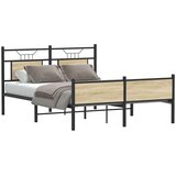  Posteljni okvir brez vzmetnice hrast 137x190 cm inženirski les, (21829288) Cene