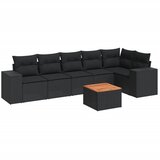  7-dijelni set vrtnih sofa od poliratana s jastucima crni | shoptok.hr