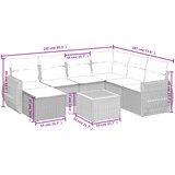  8-dijelni set vrtnih sofa od poliratana s jastucima crni | shoptok.hr