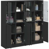  Regal za knjige s vratima crni 136x37x142 cm konstruirano drvo | shoptok.hr