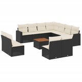  12-dijelni set vrtnih sofa od poliratana s jastucima crni | shoptok.hr