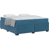  Posteljni okvir z vzmetnico Temno modra 180 x 200 cm Žamet | Shoptok.si