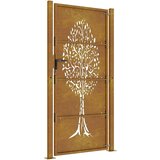  Vrtna vrata 100x200 cm Corten čelik Dizajn stabla | shoptok.hr