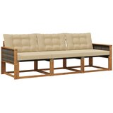 vidaXL Zunanja garnitura za sedenje z blazino 3 pcs Naravna in bež, (5000272904) | Shoptok.si