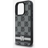 Dkny PU Leather Checkered Pattern and Stripe iPhone 16 Pro Black Ovitek za telefon Vijolična | Shoptok.si