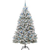 vidaXL Umestno božično drevo Zelena in Bela 210 cm PVC in kovina | Shoptok.si