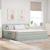  Krevet s od storage Svijetlo siva 200 x 200 cm Baršun | shoptok.hr