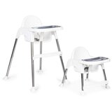 ECO TOYS hranilica za bebe 2U1 sa postoljem i pojasevima white Cene