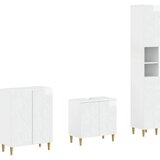  Set za kupaonicu od 3 dijela DELFT Bijela visokog sjaja | shoptok.hr