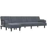 vidaXL Raztegljiv kavč L oblike temno siv 260x140x70 cm žamet, (20655965) | Shoptok.si