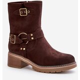 Boto Women's Ankle Boots On Low Heel With Buckles Brown Zudra | ePonuda.com