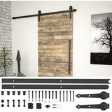 Pribor za klizna vrata 183 cm čelični crni | shoptok.hr