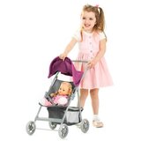 Chipolino KOLICA ZA LUTKE "ALICE" grey/pink linnen | shoptok.hr