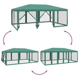 Šator za zabave s 10 mrežastih bočnih zidova crveni 6x4 m HDPE | shoptok.hr