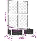  Vrtna sadilica s rešetkom svjetlosiva 80x40x121,5 cm PP | shoptok.hr