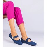 Gemre Navy blue ballerinas adorned with a buckle with Demetra crystals | Shoptok.si