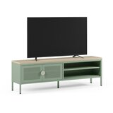 Marckeric Mentolno zelena/v naravni barvi kovinska TV omarica 160x50x35 cm Sayla – | Shoptok.si