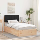 Krevetni okvir s tapiciranim uzglavljem Crna 100 x 200 cm | shoptok.hr