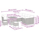 vidaXL 12-dijelni Vrtni Sofa Set s Jastucima Crna Poli Ratan Akacija | shoptok.hr