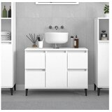  Omarica za umivalnik bela 80x33x60 cm inženirski les | Shoptok.si