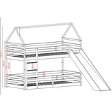 Molarem Home Drveni dječji krevet na kat Play s toboganom - olive - 200x90 - Madrac PE pjena 8 cm-spužvasti madrac | shoptok.hr