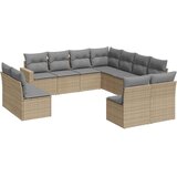vidaXL 11-dijelni set vrtnih sofa od poliratana s jastucima bež | shoptok.hr