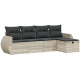 Maison Chic Seti vrtnega pohištva - Vrtna garnitura - Vrtni pohištvo set 5-delna z blazinami siv poli ratan, (21818191) | Shoptok.si