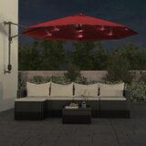  Zidni suncobran s LED svjetlima jarkocrveni 290 cm | Shoptok.si