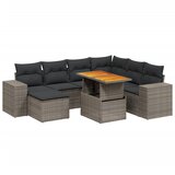  8-dijelni set vrtnih sofa od poliratana s jastucima sivi | shoptok.hr
