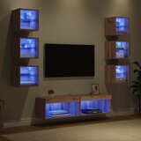 TV ormar S LED lampica s ladicama 8 pcs Umjetnički hrast Stakl | shoptok.hr