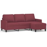 Maison Chic kavč - Sofa - Kanape trosed s stolčkom za noge vinsko rdeč 180 cm blago, (21727715) Cene