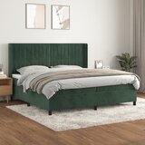  The Living Store Box spring postelja z vzmetnico temno zelena 200x200 cm žamet - Box Spring Postelja, (21448864) Cene