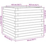 vidaXL Vrtna sadilica 50x50x46 cm od masivne borovine | shoptok.hr