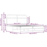  Metalni okvir kreveta bez madraca boja hrasta 160x200 cm | shoptok.hr