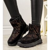 Gemre Black and Gold Women's Snow Boots Crescent Cijene