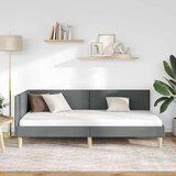 vidaXL Kotna postelja Temno siva 100 x 200 cm Tkanina in oblikovan les | Shoptok.si
