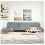 vidaXL Raztegljiv kavc L oblike svetlo siv 255x140x70 cm tka Cene